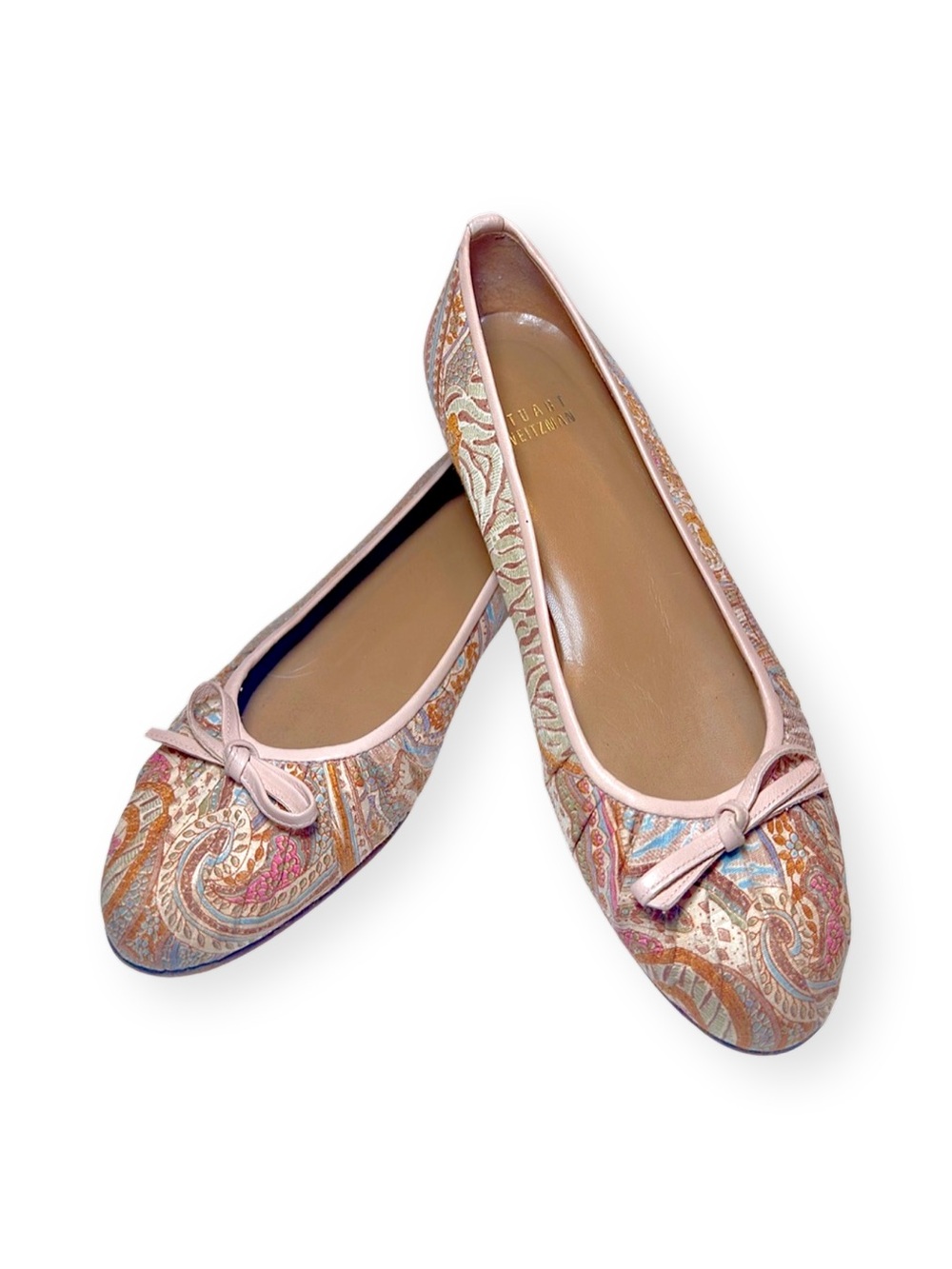 STUART WEITZMAN NipNTuck‎ Mauve Paisley Ballet Flats
